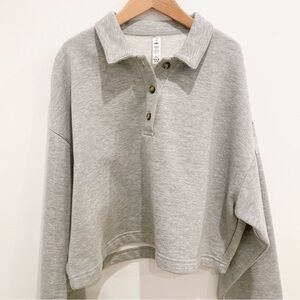 Alo Polo Henley Pullover Gray